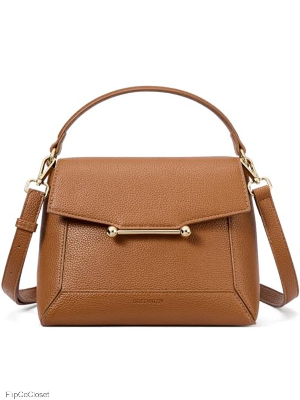 Vegan Leather Crossbody Bag Magnetic Flap Satchel Small Purse Adjustable Strap